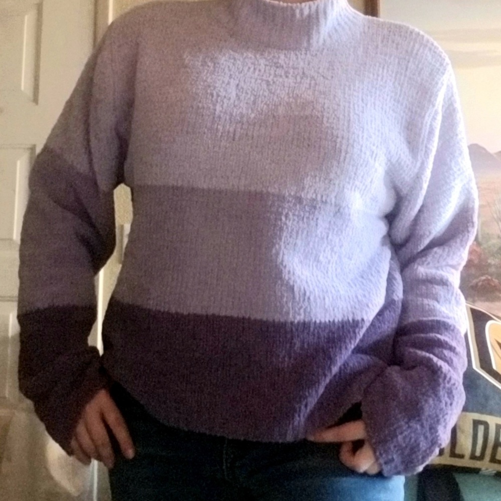 Lavender Color-block Sweater